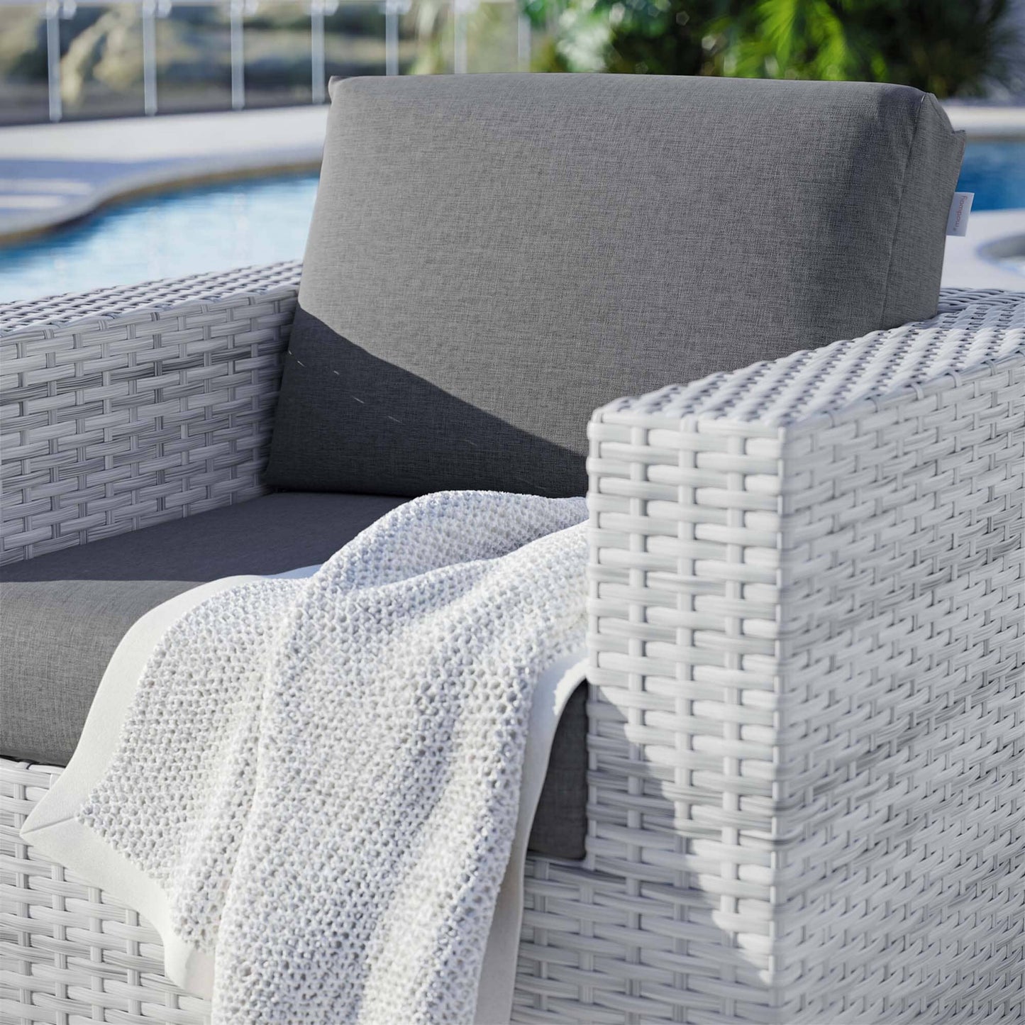 Convene Outdoor Patio Armchair in Light Gray Charcoal by Modway (EEI-4297) Lounge Chair Modway 