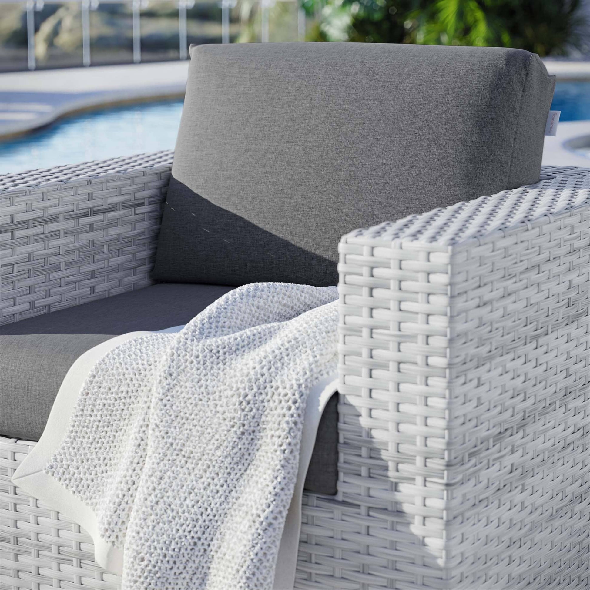 Convene Outdoor Patio Armchair in Light Gray Charcoal by Modway (EEI-4297) Lounge Chair Modway 