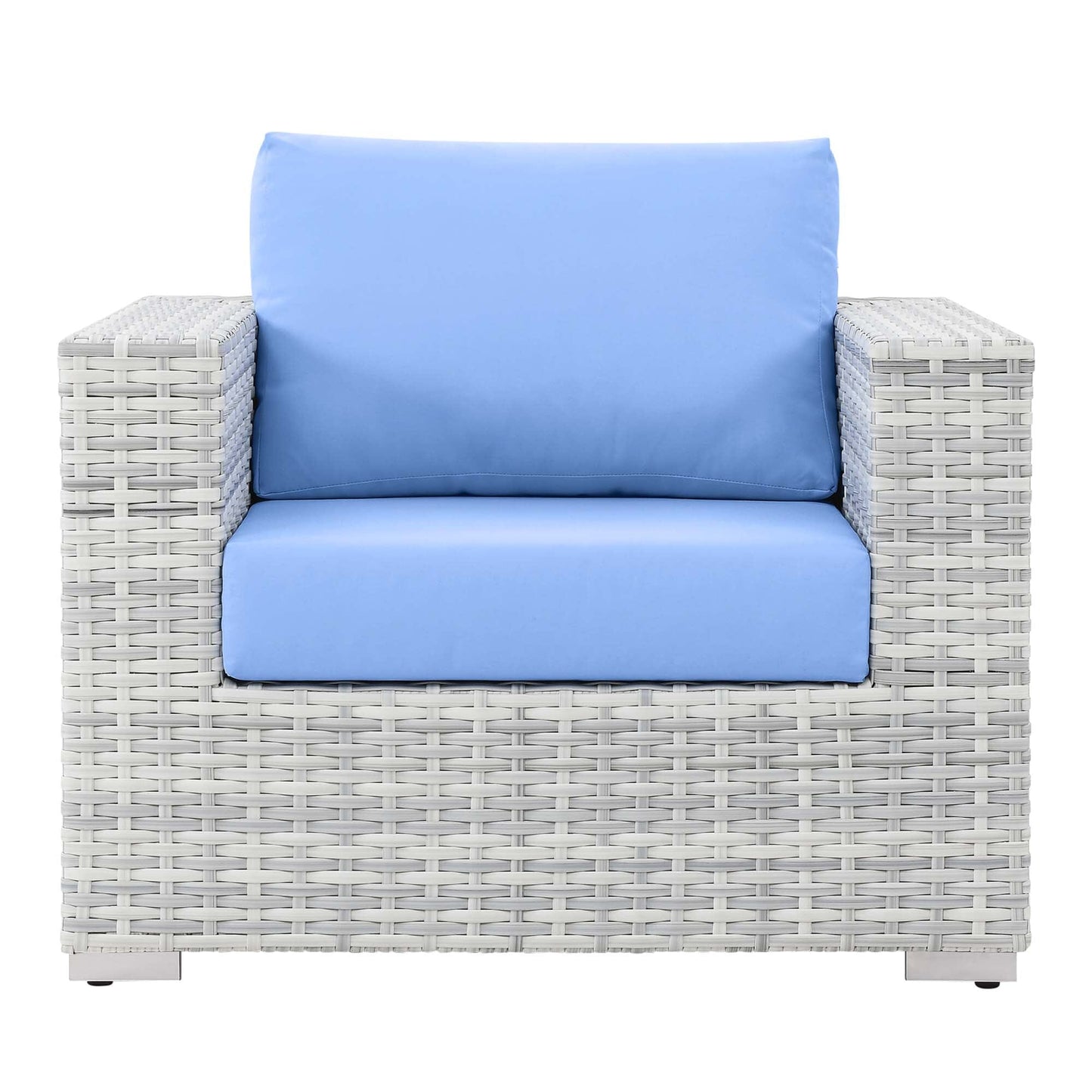 Convene Outdoor Patio Armchair in Light Gray Light Blue by Modway (EEI-4297) Lounge Chair Modway 