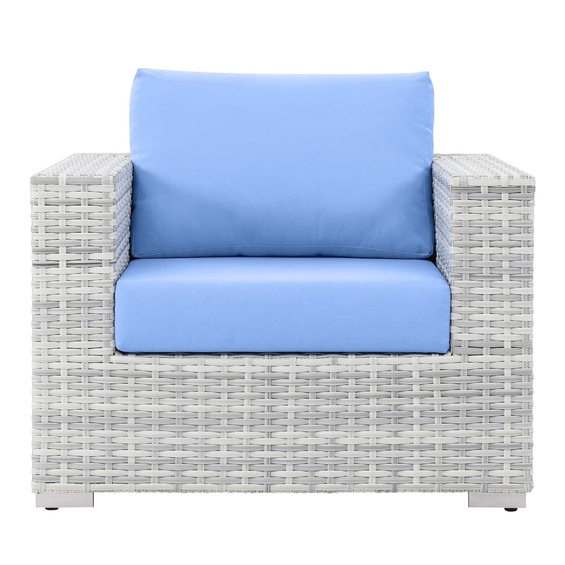 Convene Outdoor Patio Armchair in Light Gray Light Blue by Modway (EEI-4297) Lounge Chair Modway 