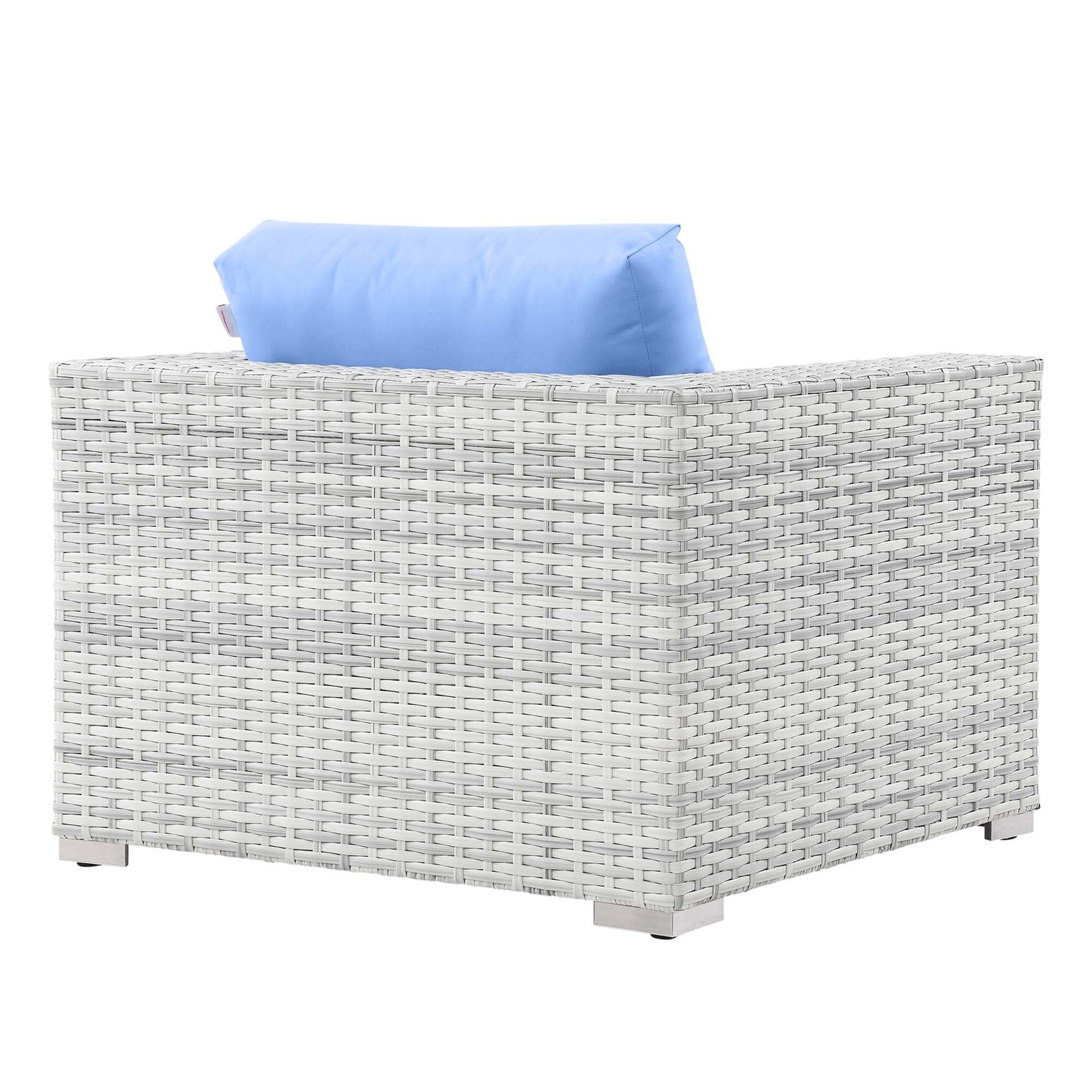 Convene Outdoor Patio Armchair in Light Gray Light Blue by Modway (EEI-4297) Lounge Chair Modway 