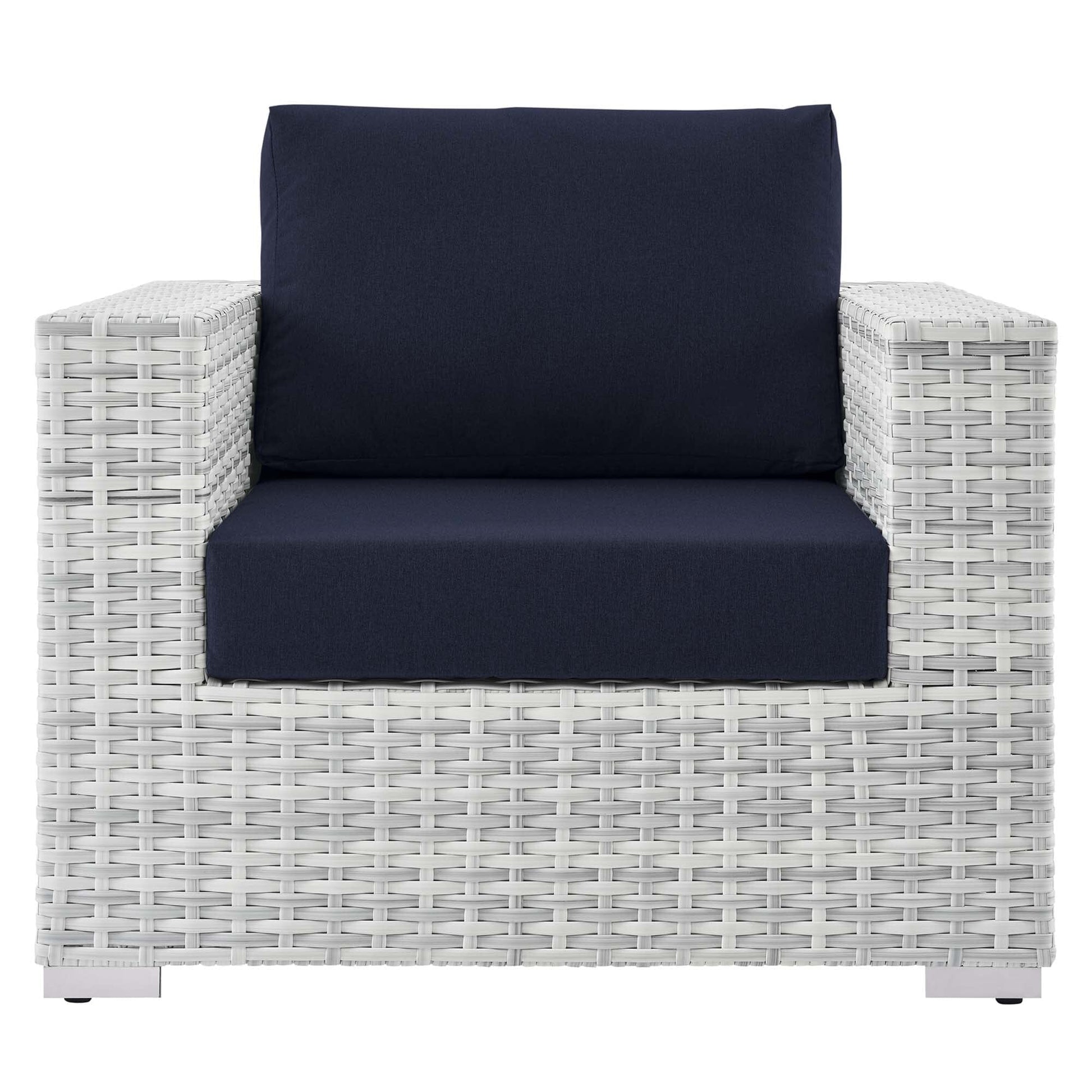 Convene Outdoor Patio Armchair in Light Gray Navy by Modway (EEI-4297) Lounge Chair Modway 