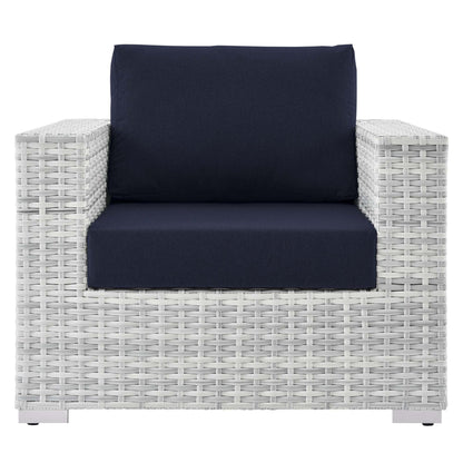 Convene Outdoor Patio Armchair in Light Gray Navy by Modway (EEI-4297) Lounge Chair Modway 