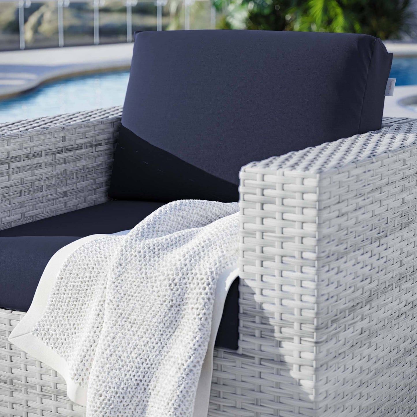 Convene Outdoor Patio Armchair in Light Gray Navy by Modway (EEI-4297) Lounge Chair Modway 