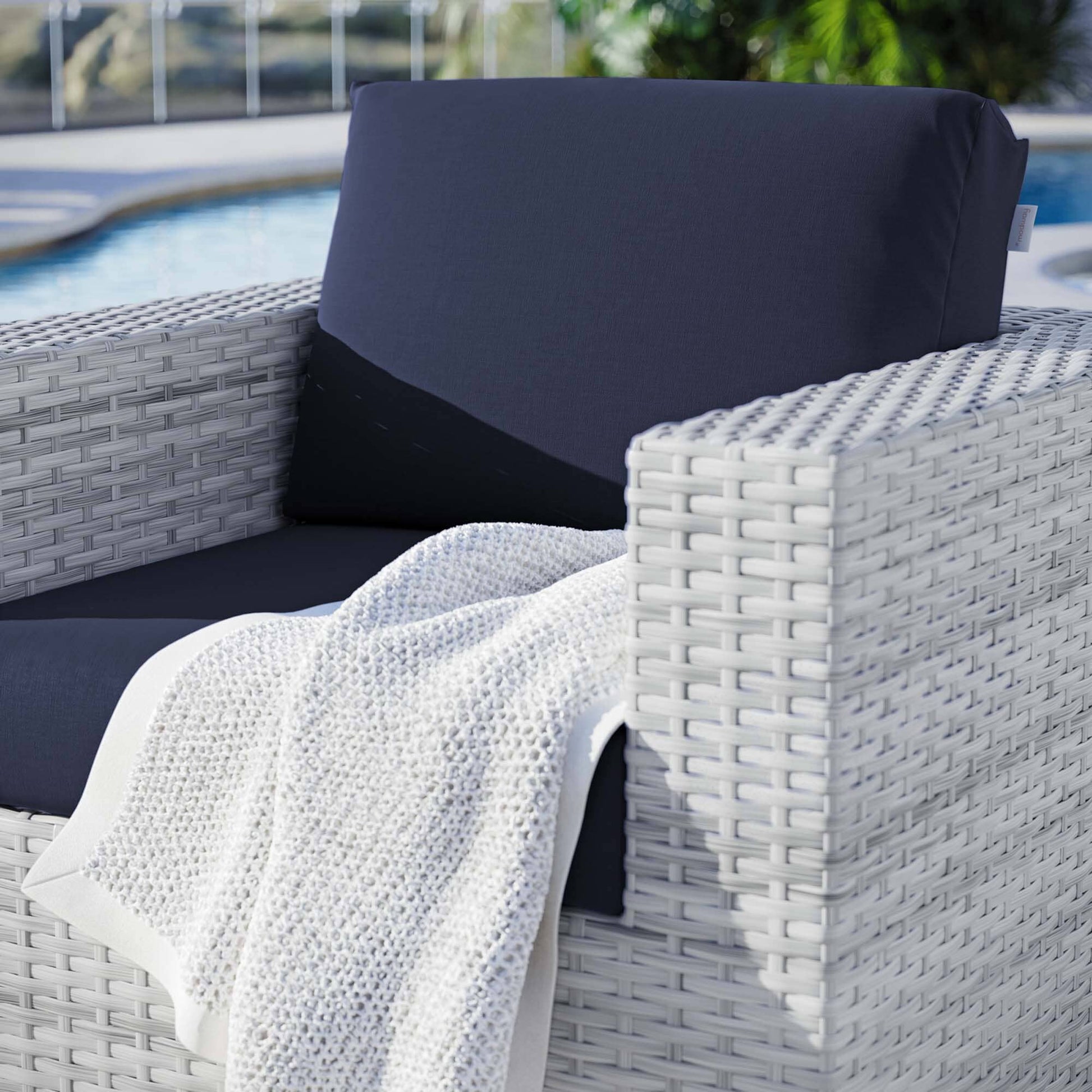 Convene Outdoor Patio Armchair in Light Gray Navy by Modway (EEI-4297) Lounge Chair Modway 