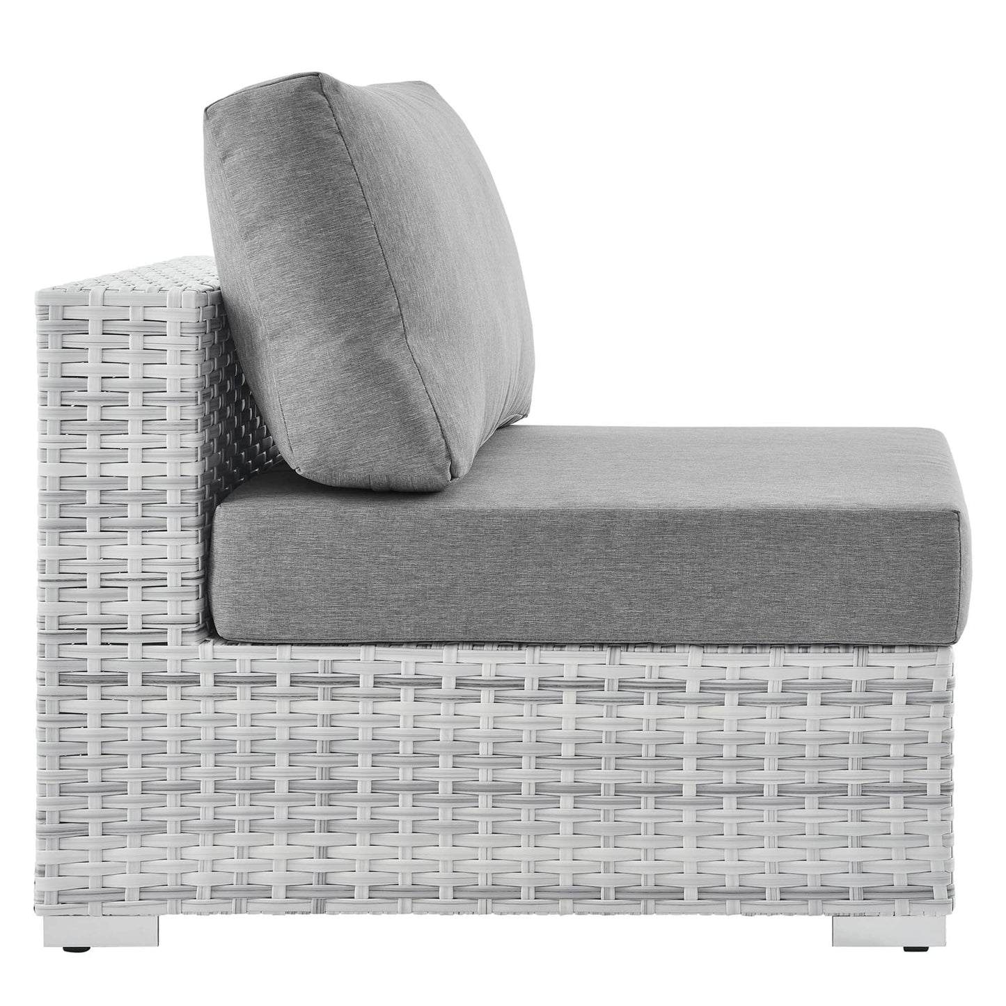 Convene Outdoor Patio Armless Chair in Light Gray Gray by Modway (EEI-4298) Sectional Piece Modway 