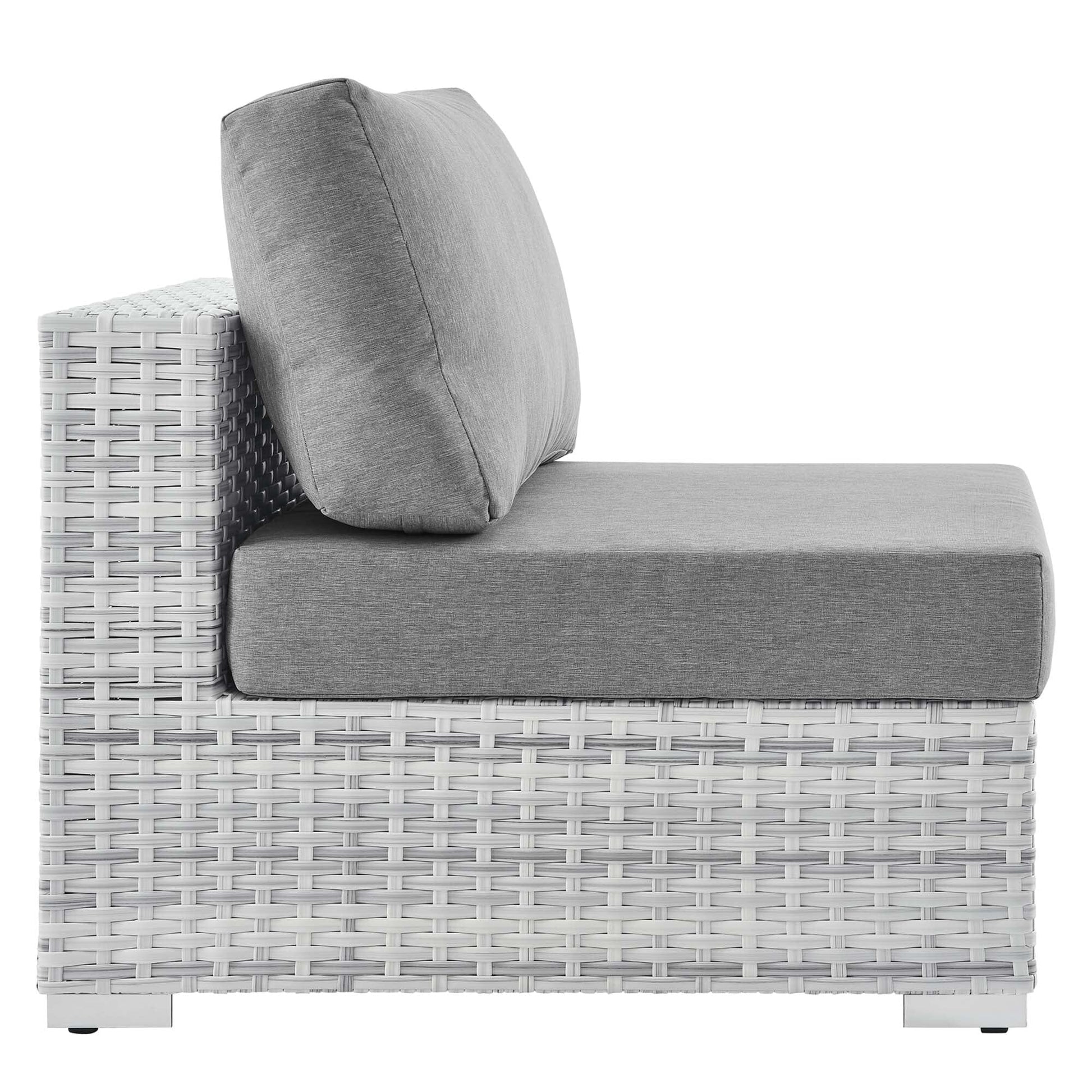 Convene Outdoor Patio Armless Chair in Light Gray Gray by Modway (EEI-4298) Sectional Piece Modway 
