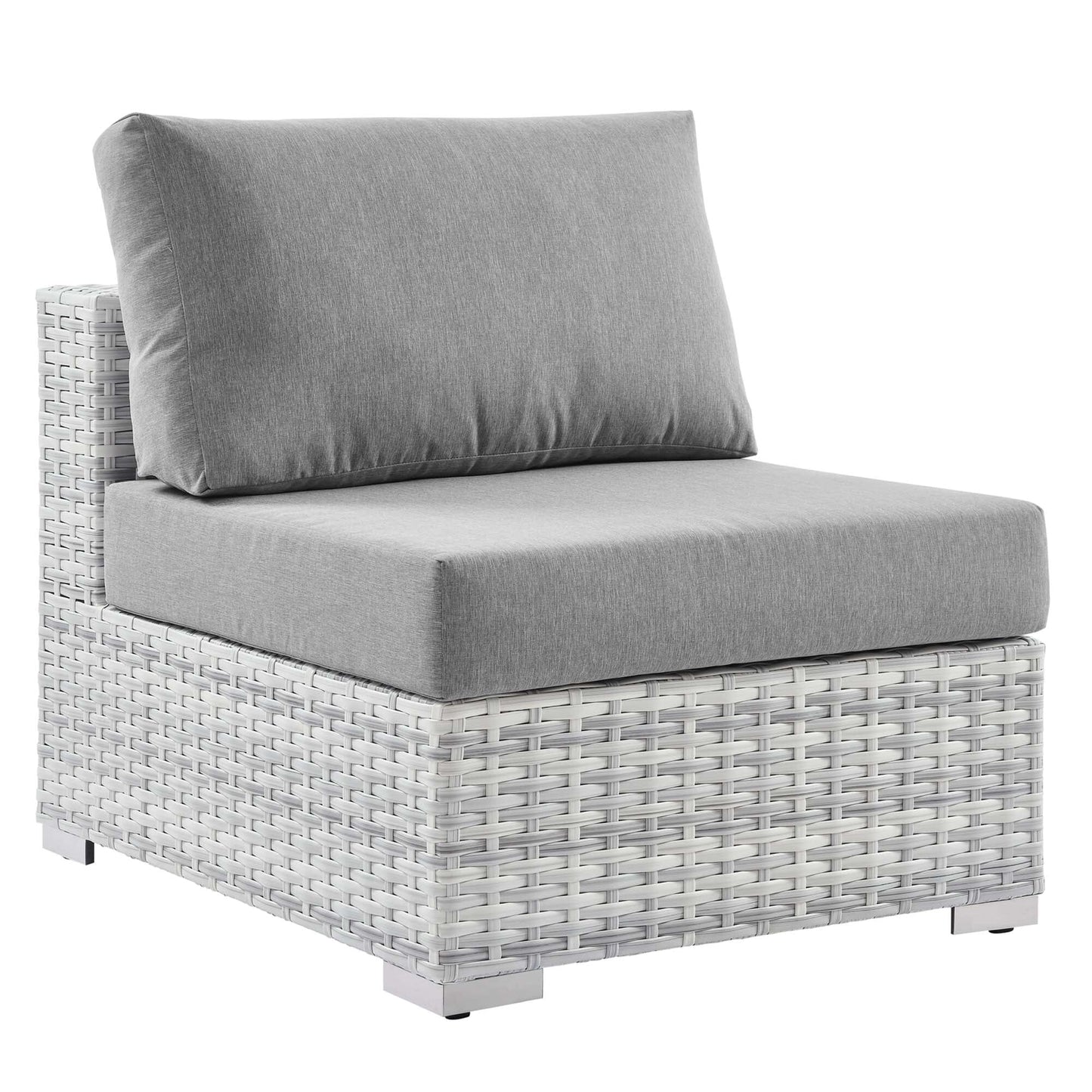 Convene Outdoor Patio Armless Chair in Light Gray Gray by Modway (EEI-4298) Sectional Piece Modway 