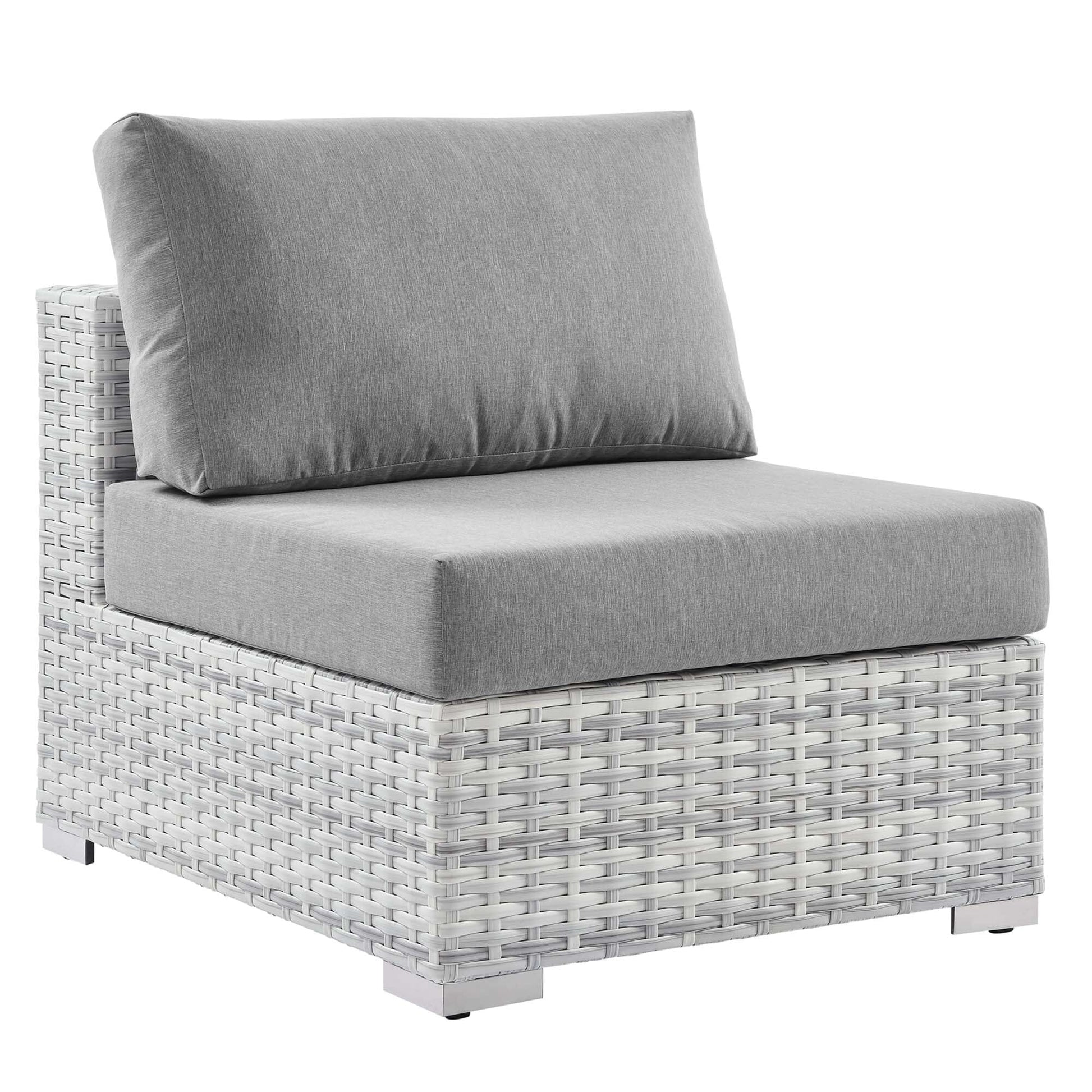 Convene Outdoor Patio Armless Chair in Light Gray Gray by Modway (EEI-4298) Sectional Piece Modway 