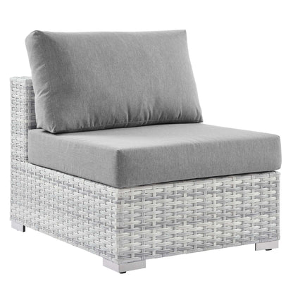 Convene Outdoor Patio Armless Chair in Light Gray Gray by Modway (EEI-4298) Sectional Piece Modway 