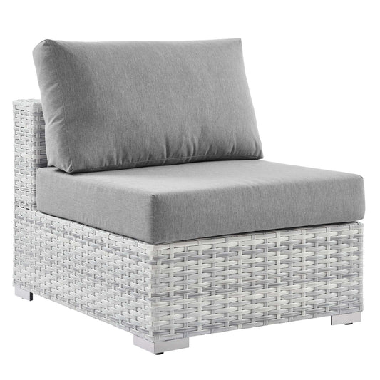 Convene Outdoor Patio Armless Chair in Light Gray Gray by Modway (EEI-4298) Sectional Piece Modway 