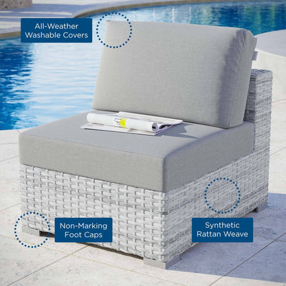 Convene Outdoor Patio Armless Chair in Light Gray Gray by Modway (EEI-4298) Sectional Piece Modway 