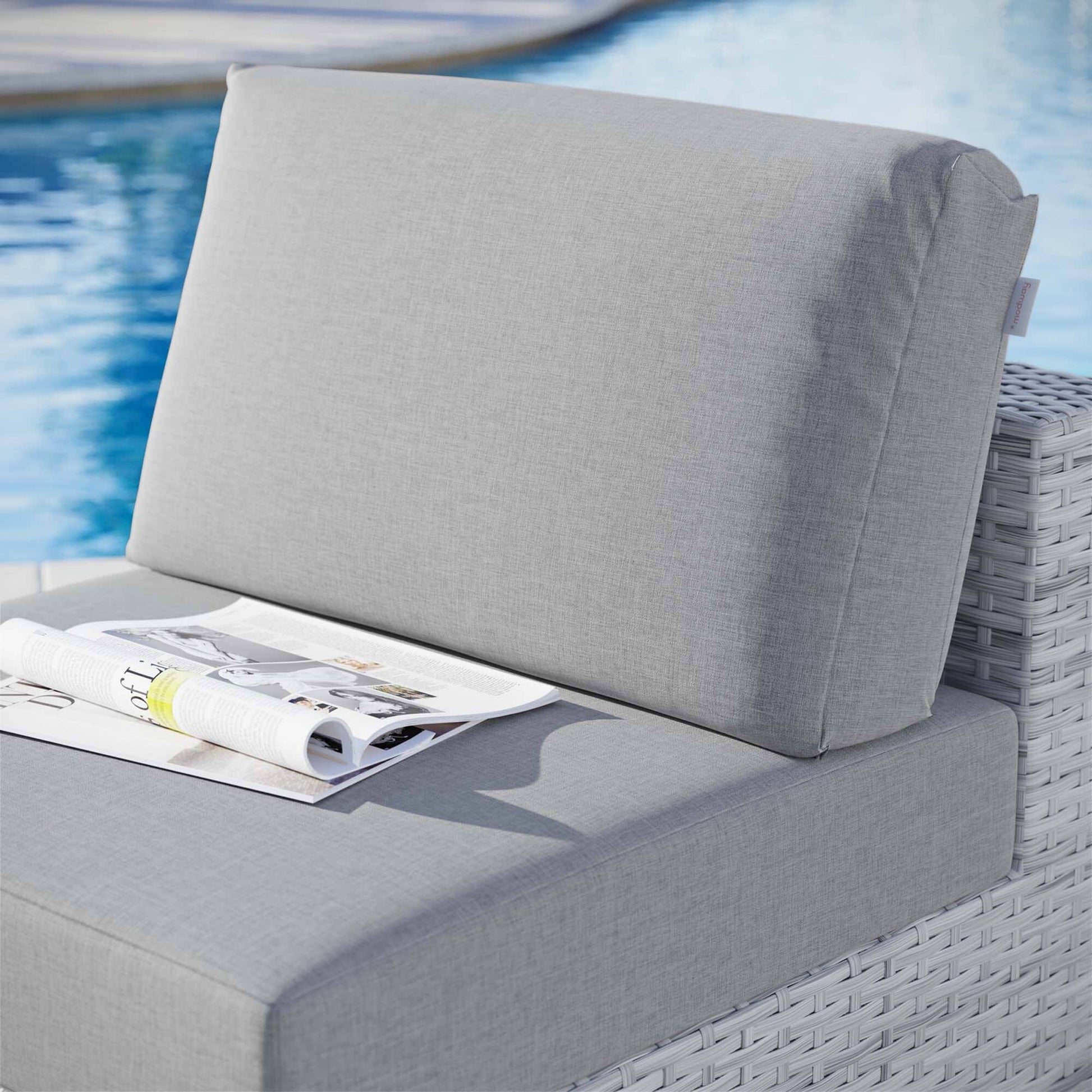 Convene Outdoor Patio Armless Chair in Light Gray Gray by Modway (EEI-4298) Sectional Piece Modway 