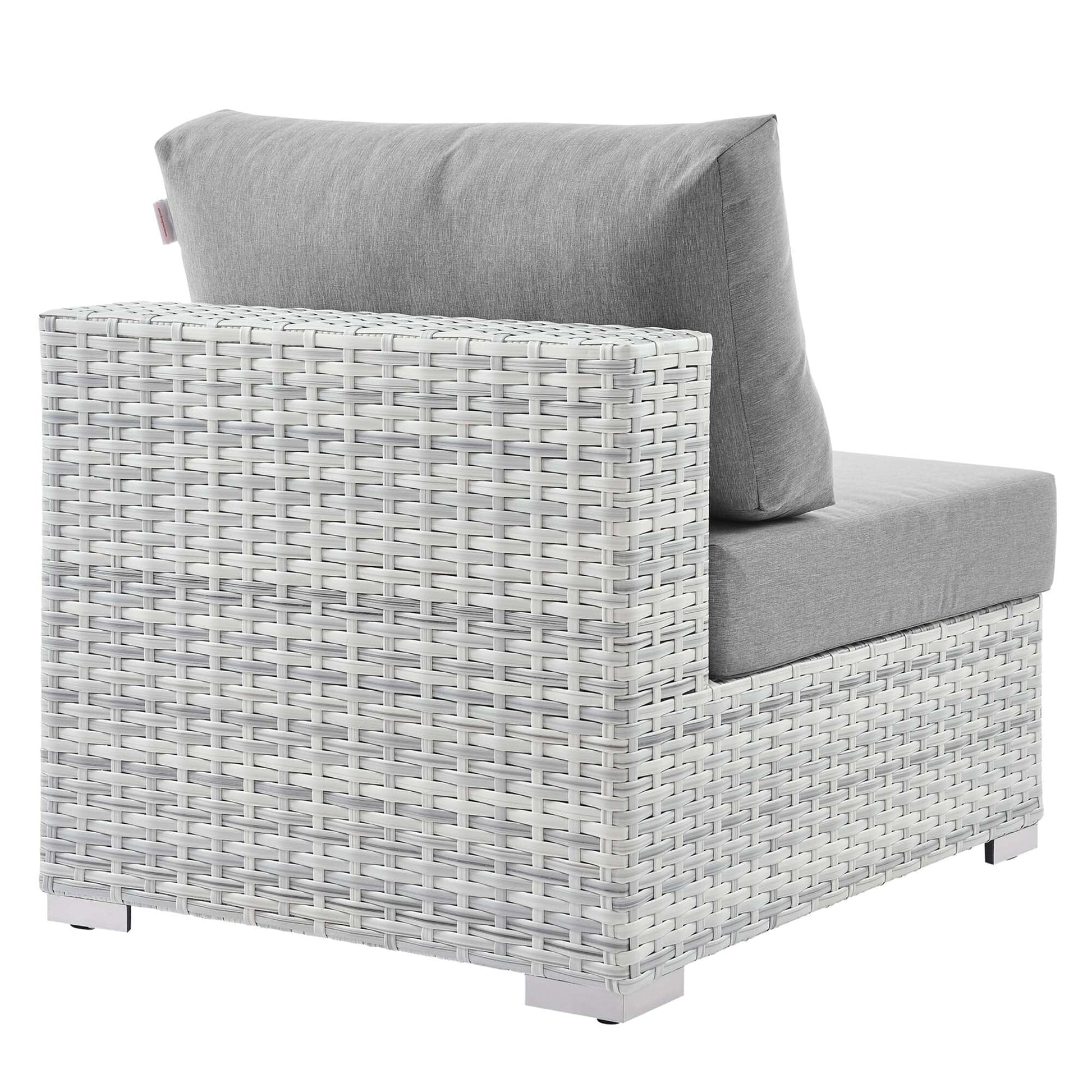 Convene Outdoor Patio Armless Chair in Light Gray Gray by Modway (EEI-4298) Sectional Piece Modway 
