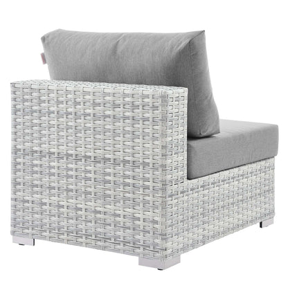 Convene Outdoor Patio Armless Chair in Light Gray Gray by Modway (EEI-4298) Sectional Piece Modway 