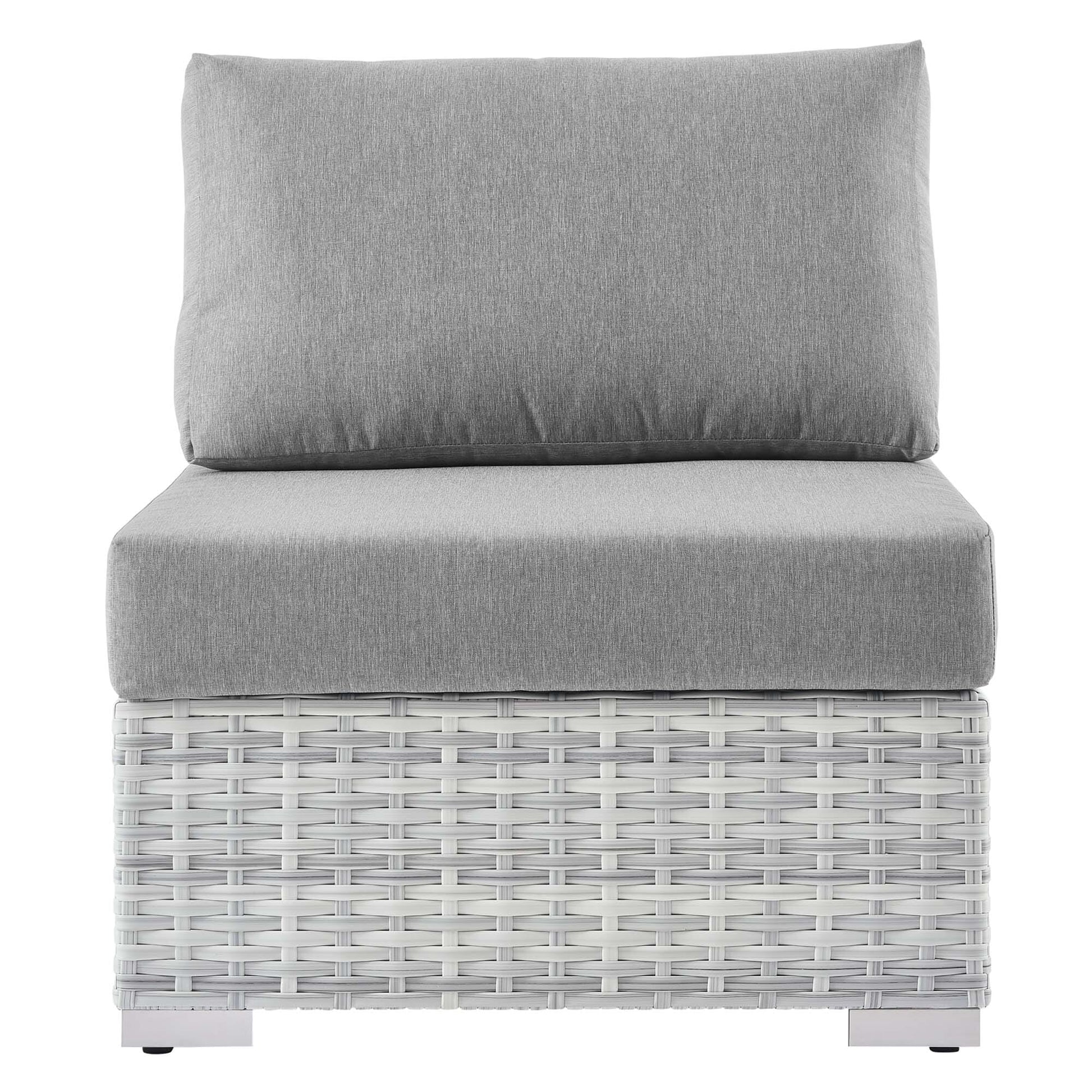 Convene Outdoor Patio Armless Chair in Light Gray Gray by Modway (EEI-4298) Sectional Piece Modway 