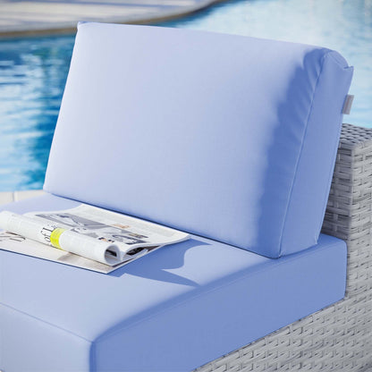 Convene Outdoor Patio Armless Chair in Light Gray Light Blue by Modway (EEI-4298) Sectional Piece Modway 