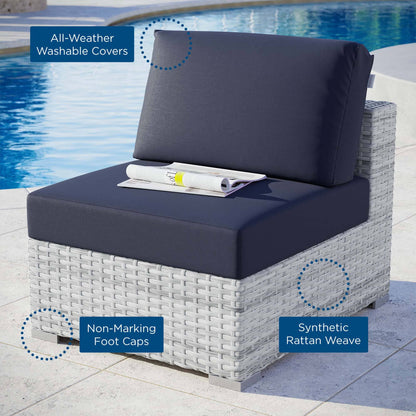 Convene Outdoor Patio Armless Chair in Light Gray Navy by Modway (EEI-4298) Sectional Piece Modway 