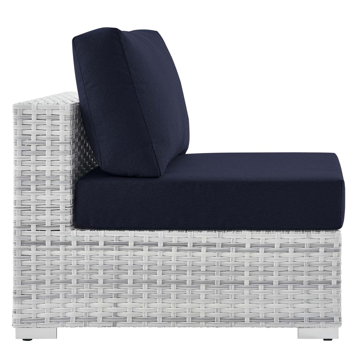 Convene Outdoor Patio Armless Chair in Light Gray Navy by Modway (EEI-4298) Sectional Piece Modway 