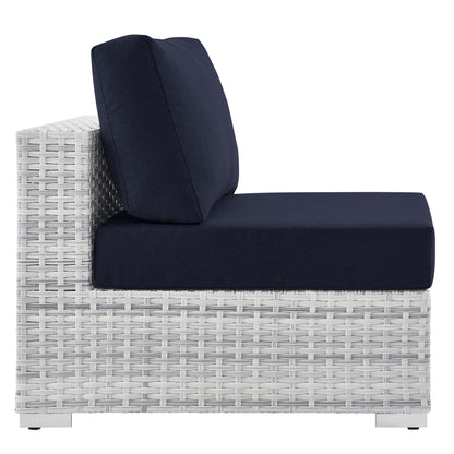 Convene Outdoor Patio Armless Chair in Light Gray Navy by Modway (EEI-4298) Sectional Piece Modway 