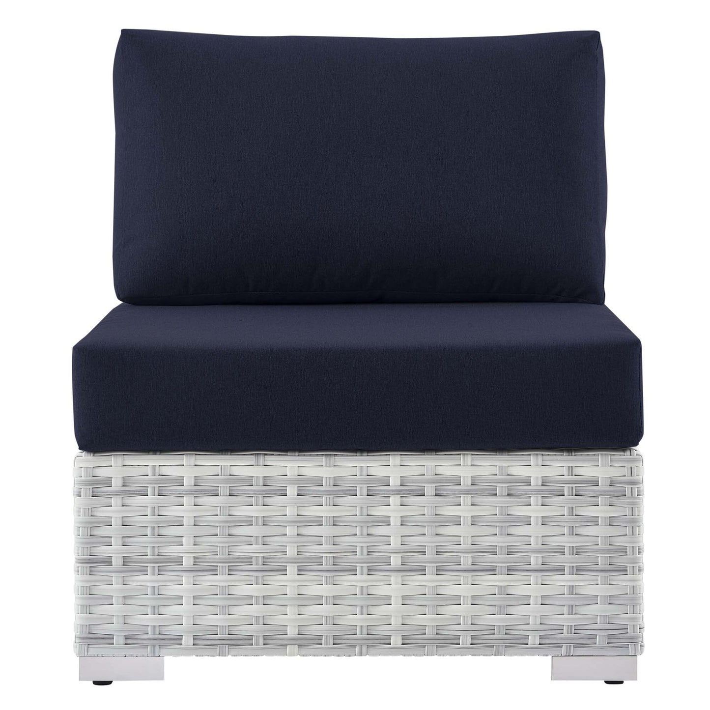 Convene Outdoor Patio Armless Chair in Light Gray Navy by Modway (EEI-4298) Sectional Piece Modway 