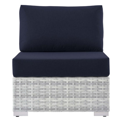 Convene Outdoor Patio Armless Chair in Light Gray Navy by Modway (EEI-4298) Sectional Piece Modway 