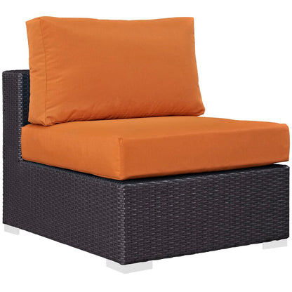 Convene Outdoor Patio Armless in Espresso Orange by Modway (EEI-1910) Sectional Piece Modway 