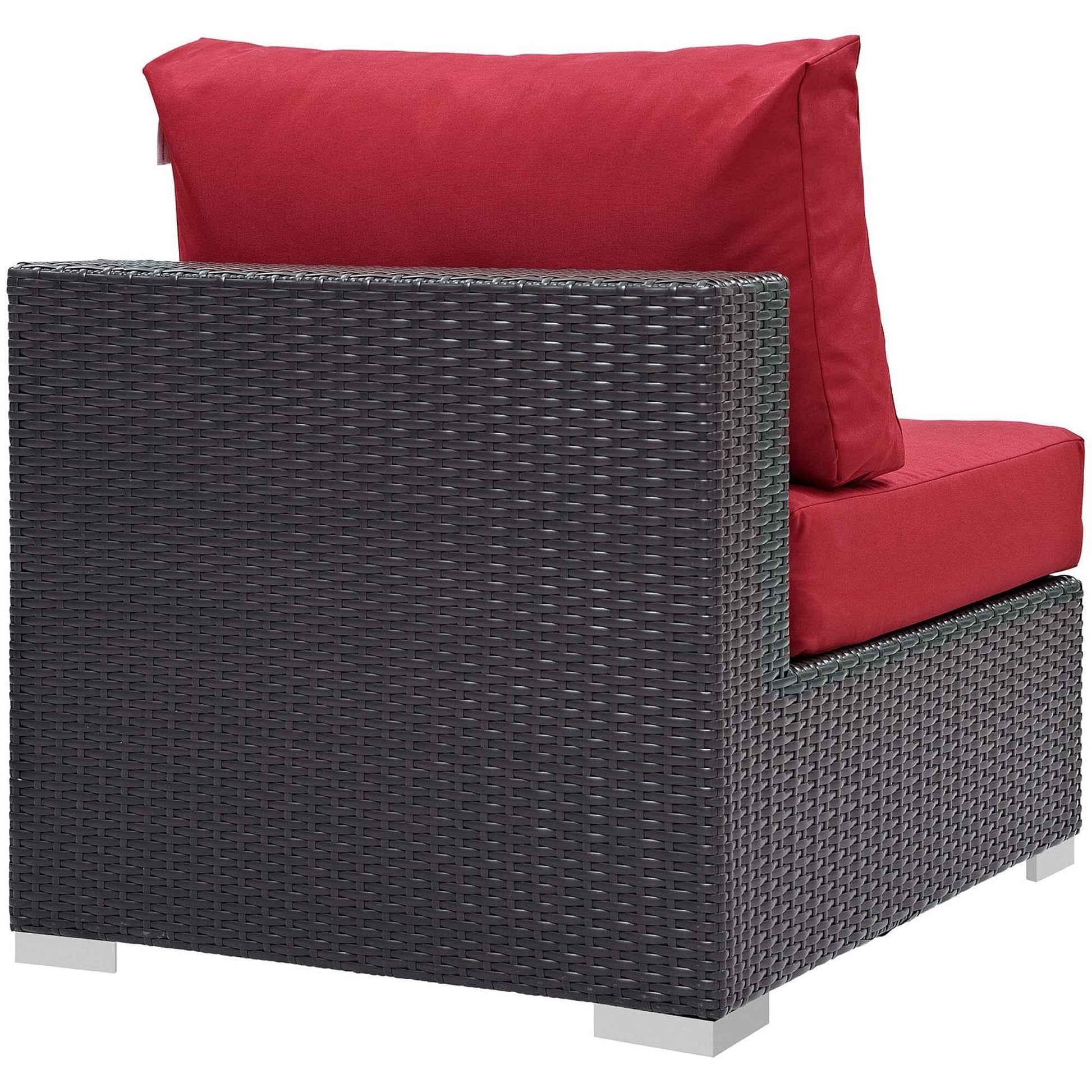 Convene Outdoor Patio Armless in Espresso Red by Modway (EEI-1910) Sectional Piece Modway 