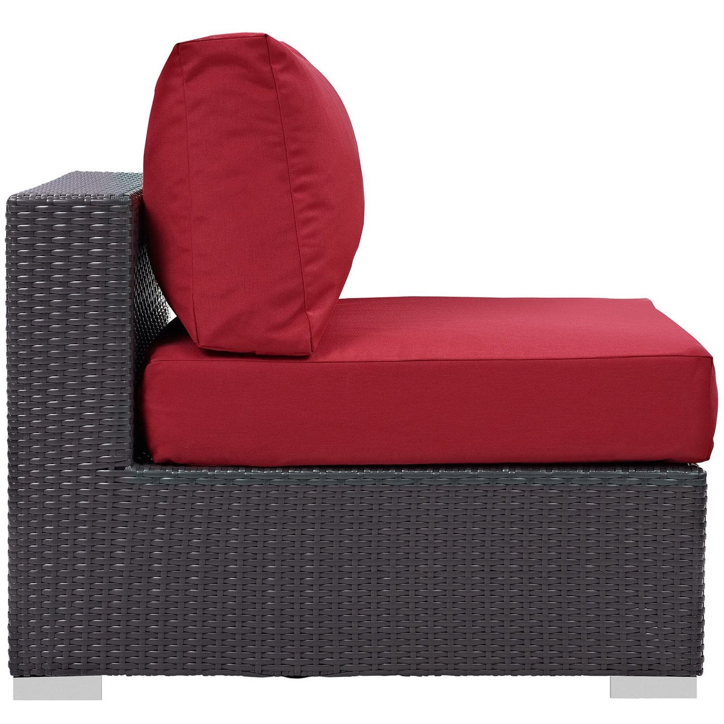 Convene Outdoor Patio Armless in Espresso Red by Modway (EEI-1910) Sectional Piece Modway 