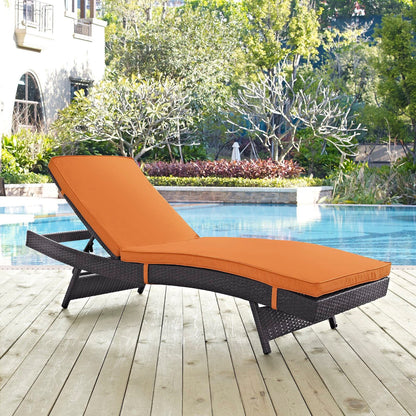Convene Outdoor Patio Chaise in Espresso Orange by Modway (EEI-2179) Chaise Lounge Modway 