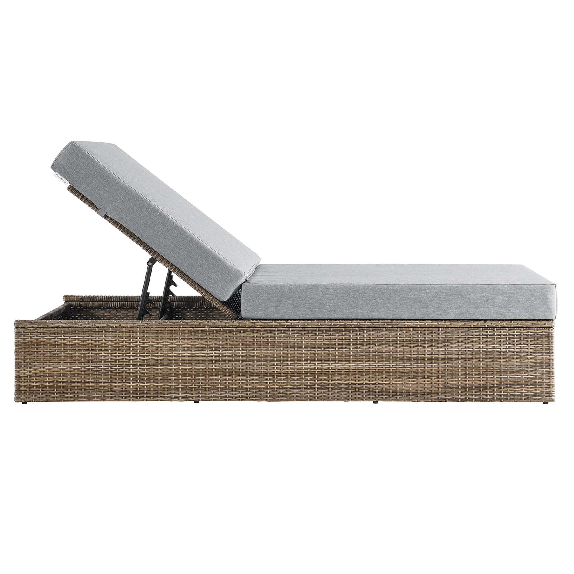Convene Outdoor Patio Chaise Lounge Chair in Cappuccino Gray by Modway (EEI-6247) Chaise Lounge Modway 