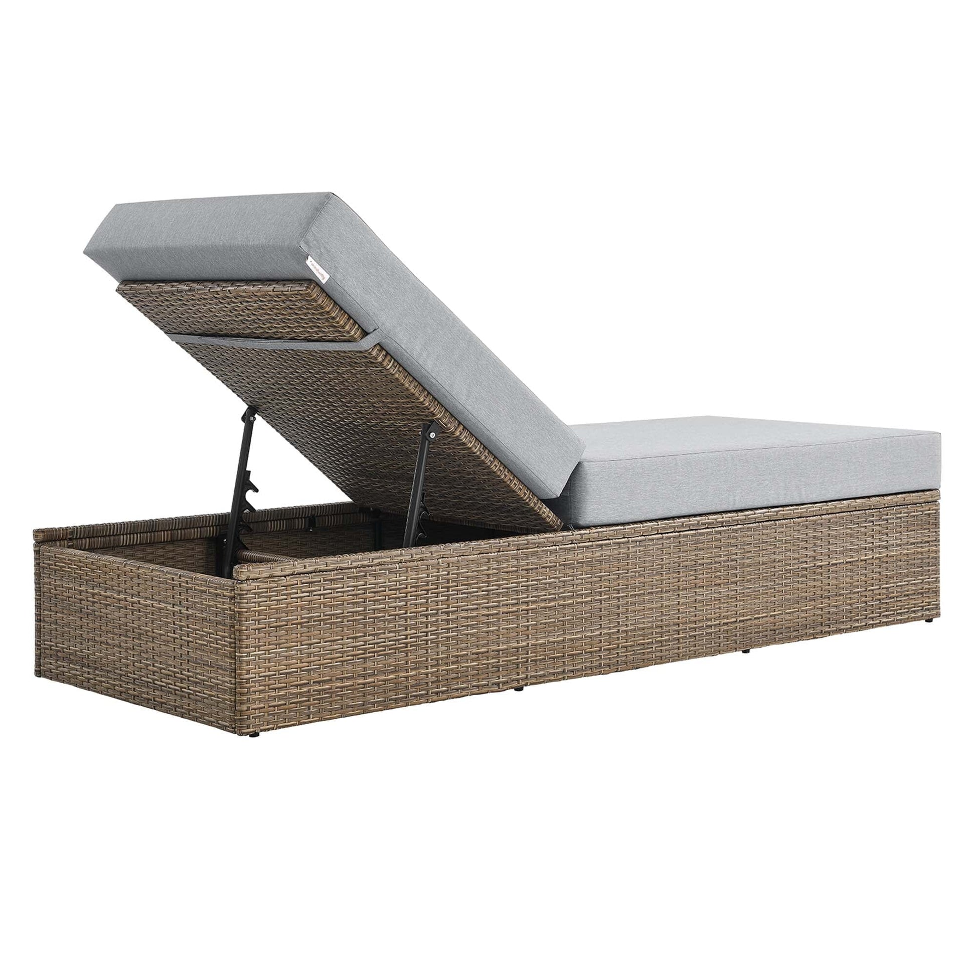 Convene Outdoor Patio Chaise Lounge Chair in Cappuccino Gray by Modway (EEI-6247) Chaise Lounge Modway 