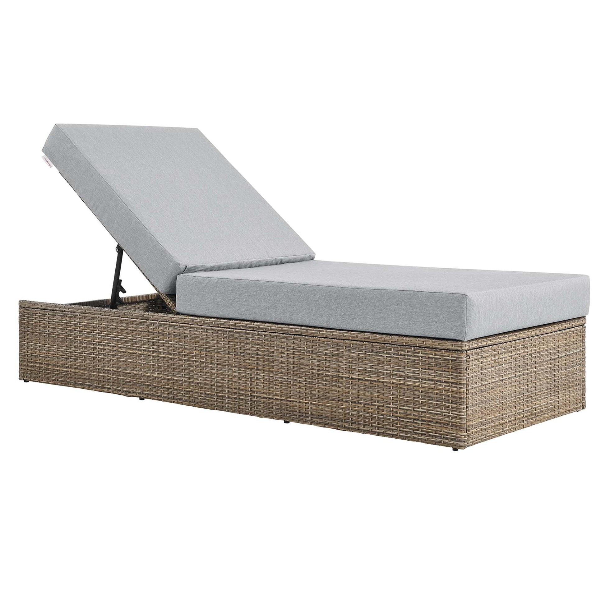 Convene Outdoor Patio Chaise Lounge Chair in Cappuccino Gray by Modway (EEI-6247) Chaise Lounge Modway 