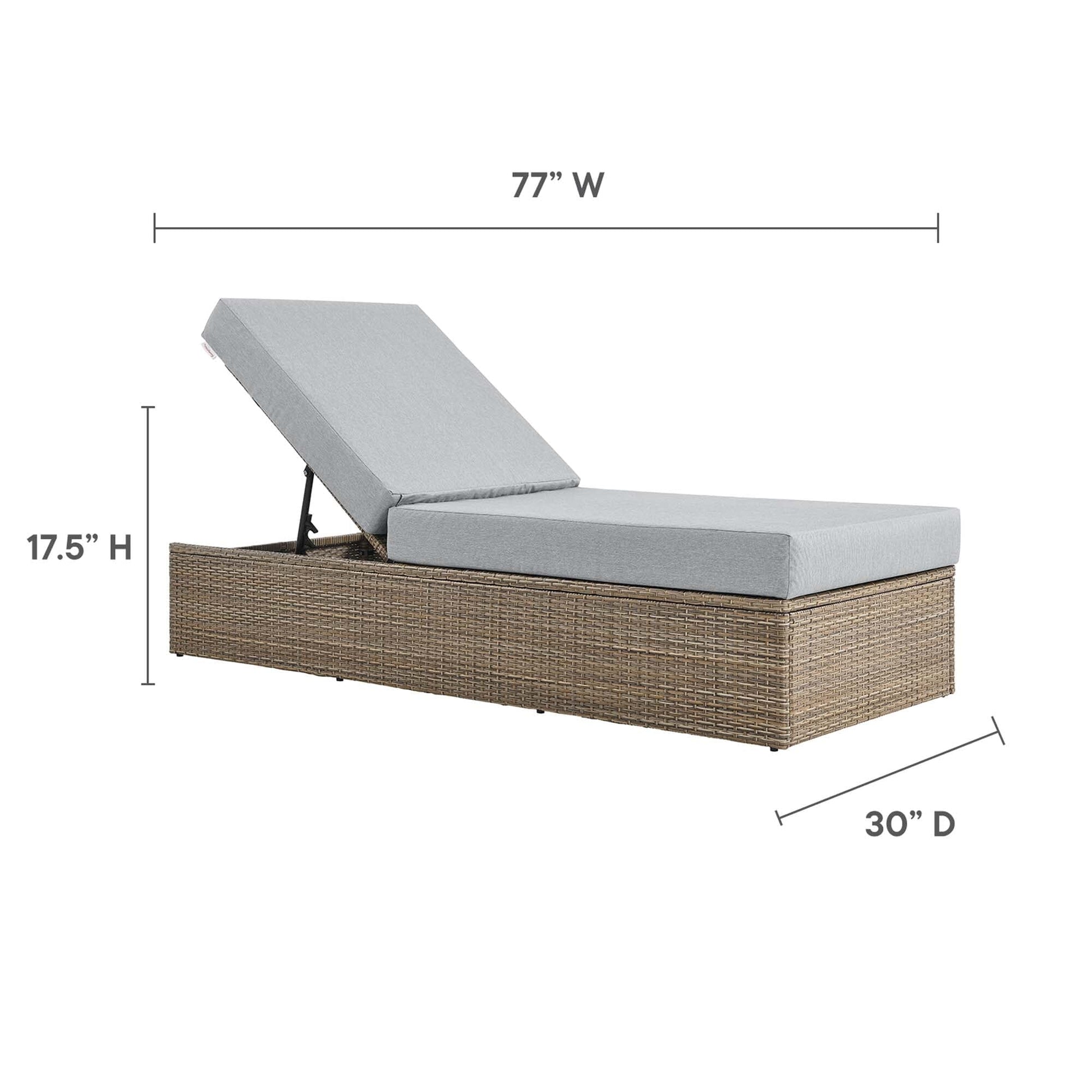 Convene Outdoor Patio Chaise Lounge Chair in Cappuccino Gray by Modway (EEI-6247) Chaise Lounge Modway 