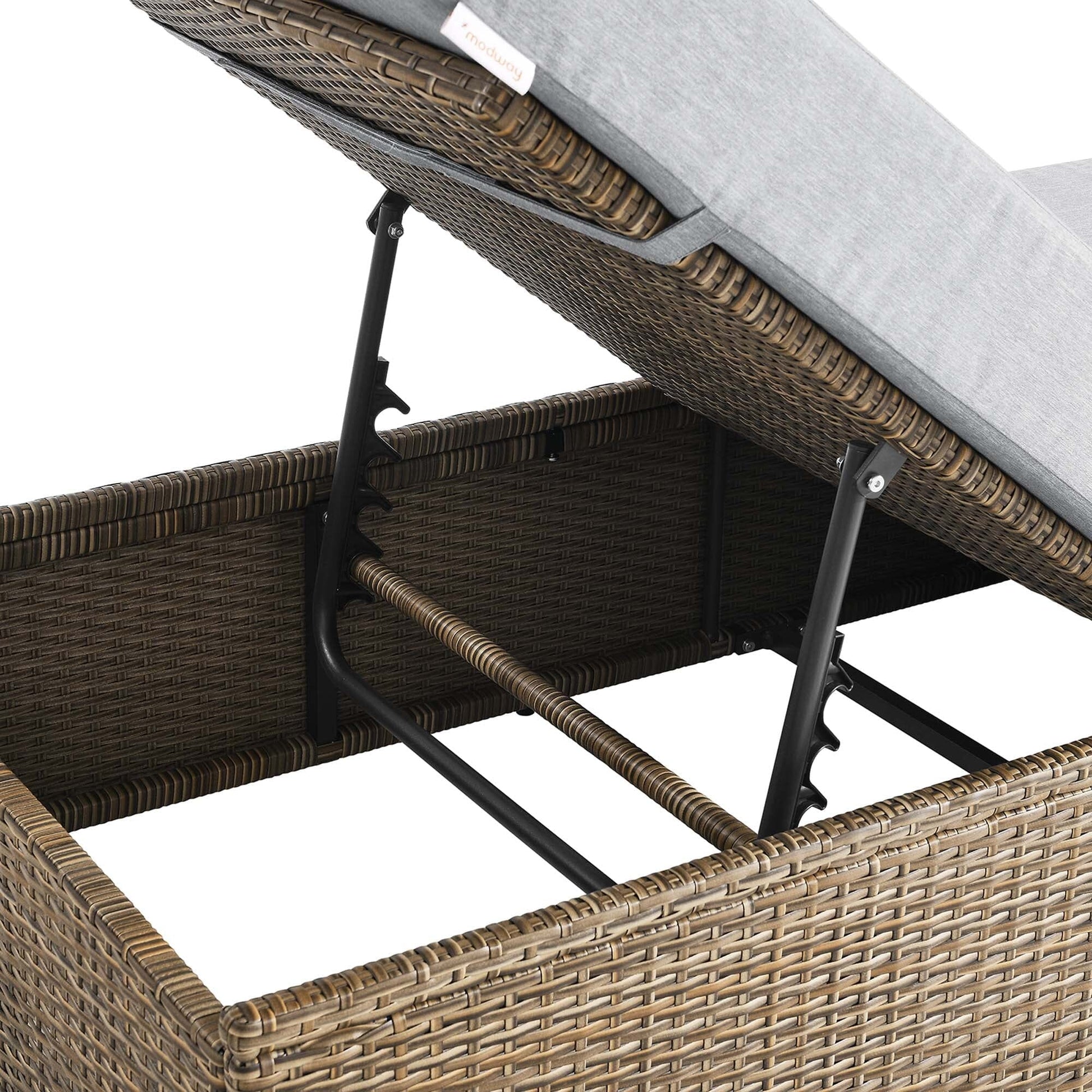 Convene Outdoor Patio Chaise Lounge Chair in Cappuccino Gray by Modway (EEI-6247) Chaise Lounge Modway 