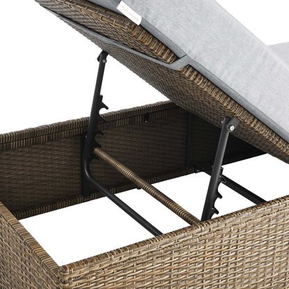 Convene Outdoor Patio Chaise Lounge Chair in Cappuccino Gray by Modway (EEI-6247) Chaise Lounge Modway 