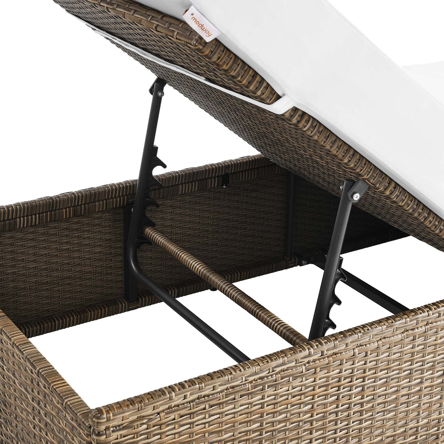 Convene Outdoor Patio Chaise Lounge Chair in Cappuccino White by Modway (EEI-6247) Chaise Lounge Modway 