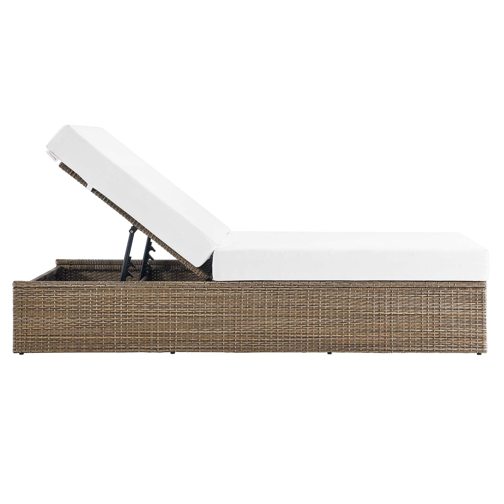 Convene Outdoor Patio Chaise Lounge Chair in Cappuccino White by Modway (EEI-6247) Chaise Lounge Modway 