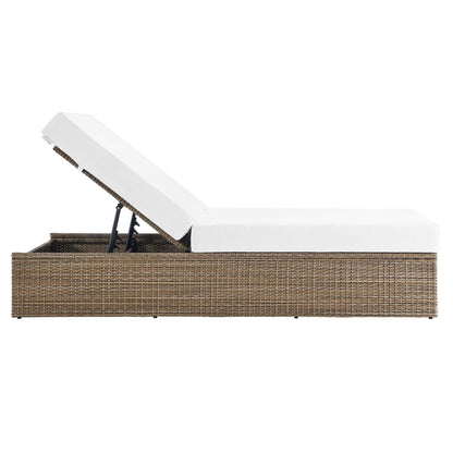 Convene Outdoor Patio Chaise Lounge Chair in Cappuccino White by Modway (EEI-6247) Chaise Lounge Modway 