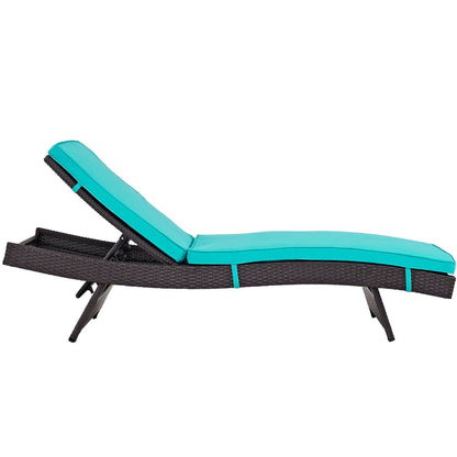 Convene Outdoor Patio Chaise Set of 4 in Espresso Turquoise by Modway (EEI-2429) Chaise Set Modway 