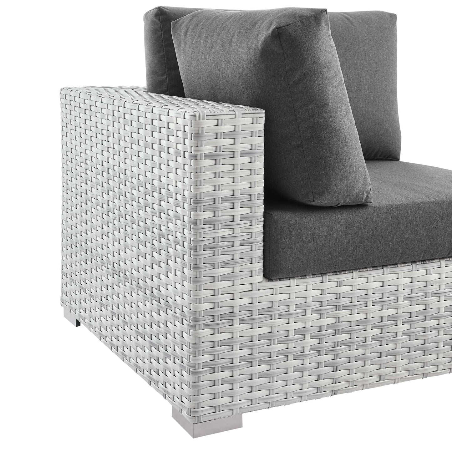 Convene Outdoor Patio Corner Chair in Light Gray Charcoal by Modway (EEI-4296) Sectional Piece Modway 