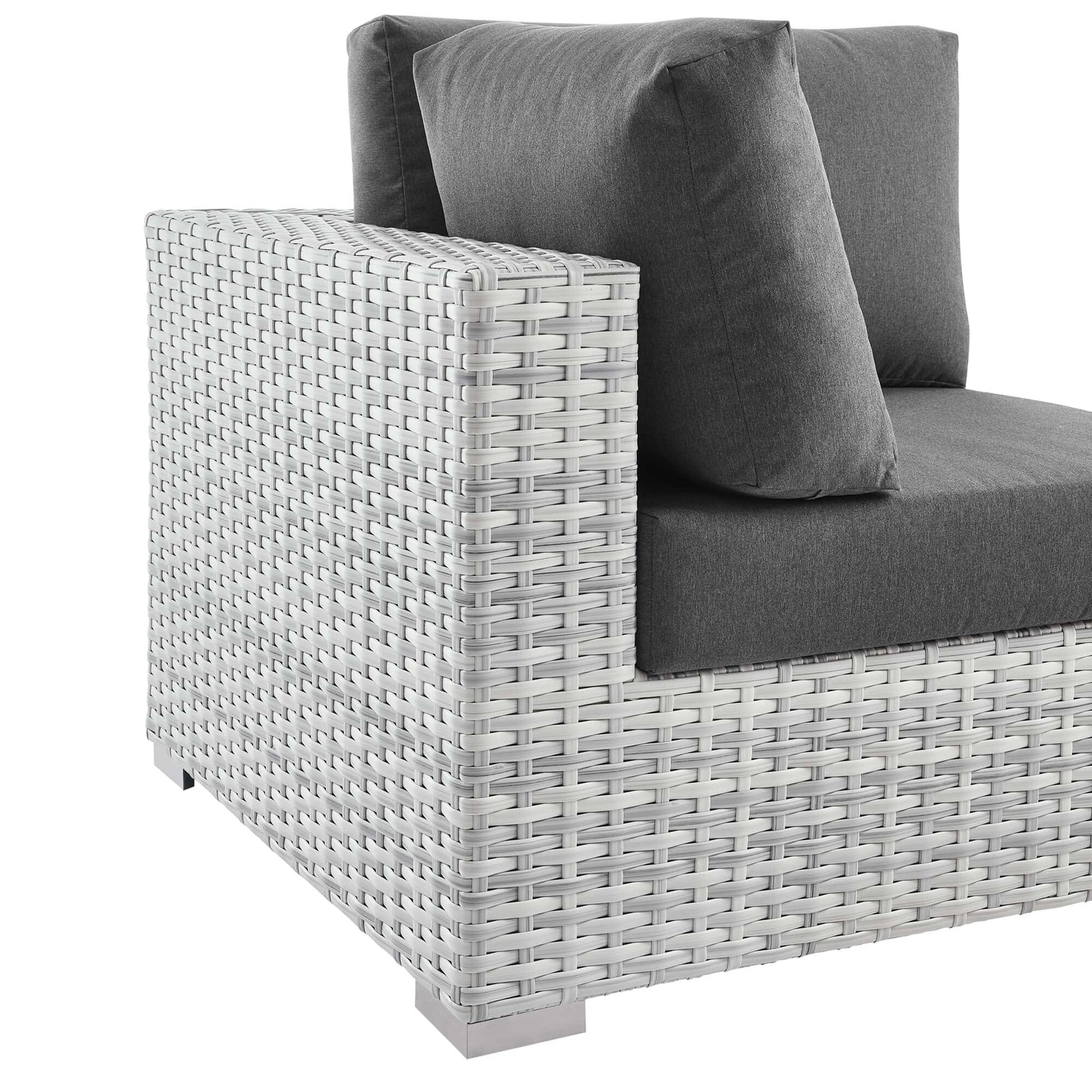 Convene Outdoor Patio Corner Chair in Light Gray Charcoal by Modway (EEI-4296) Sectional Piece Modway 
