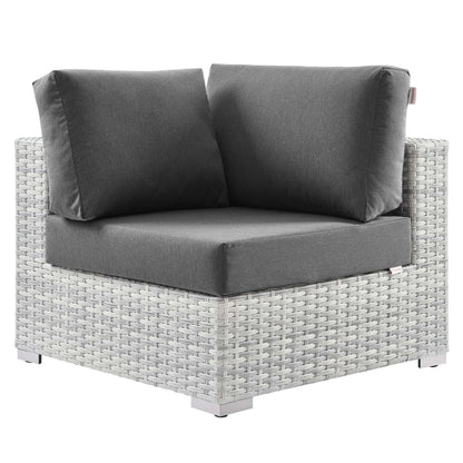 Convene Outdoor Patio Corner Chair in Light Gray Charcoal by Modway (EEI-4296) Sectional Piece Modway 