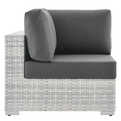 Convene Outdoor Patio Corner Chair in Light Gray Charcoal by Modway (EEI-4296) Sectional Piece Modway 