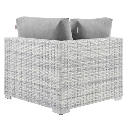 Convene Outdoor Patio Corner Chair in Light Gray Gray by Modway (EEI-4296) Sectional Piece Modway 