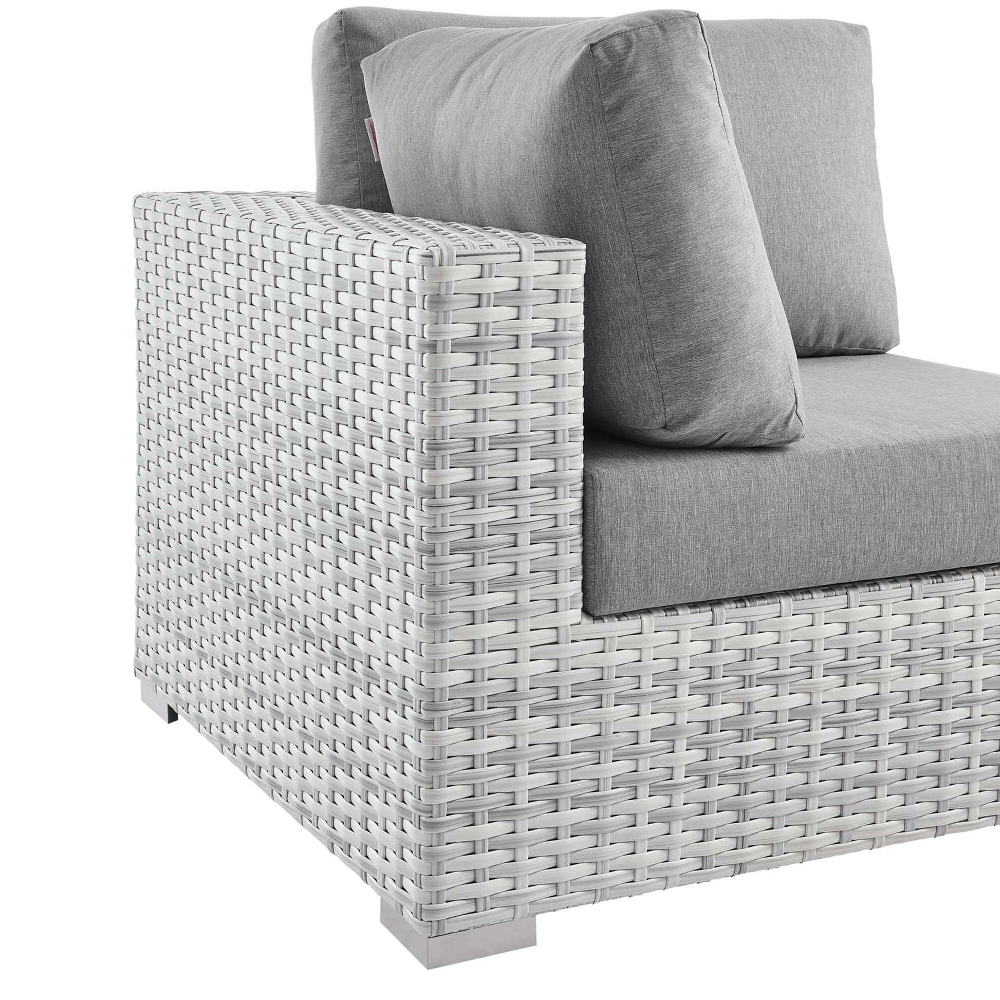Convene Outdoor Patio Corner Chair in Light Gray Gray by Modway (EEI-4296) Sectional Piece Modway 