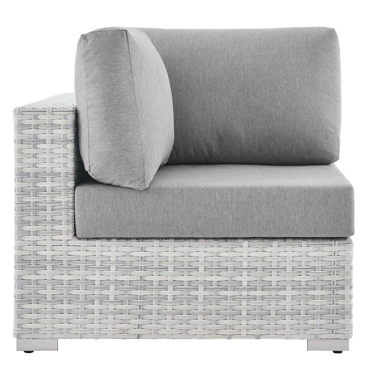 Convene Outdoor Patio Corner Chair in Light Gray Gray by Modway (EEI-4296) Sectional Piece Modway 