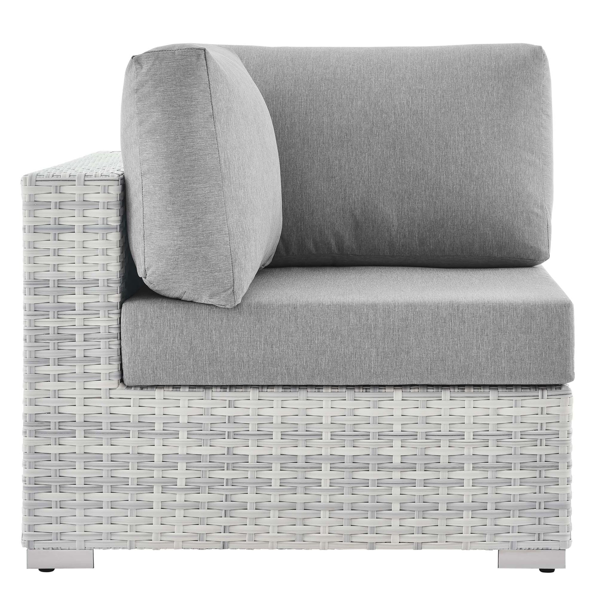 Convene Outdoor Patio Corner Chair in Light Gray Gray by Modway (EEI-4296) Sectional Piece Modway 