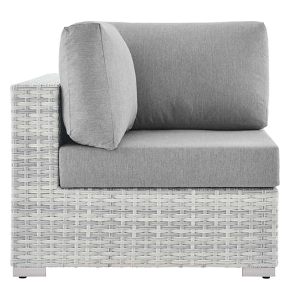 Convene Outdoor Patio Corner Chair in Light Gray Gray by Modway (EEI-4296) Sectional Piece Modway 