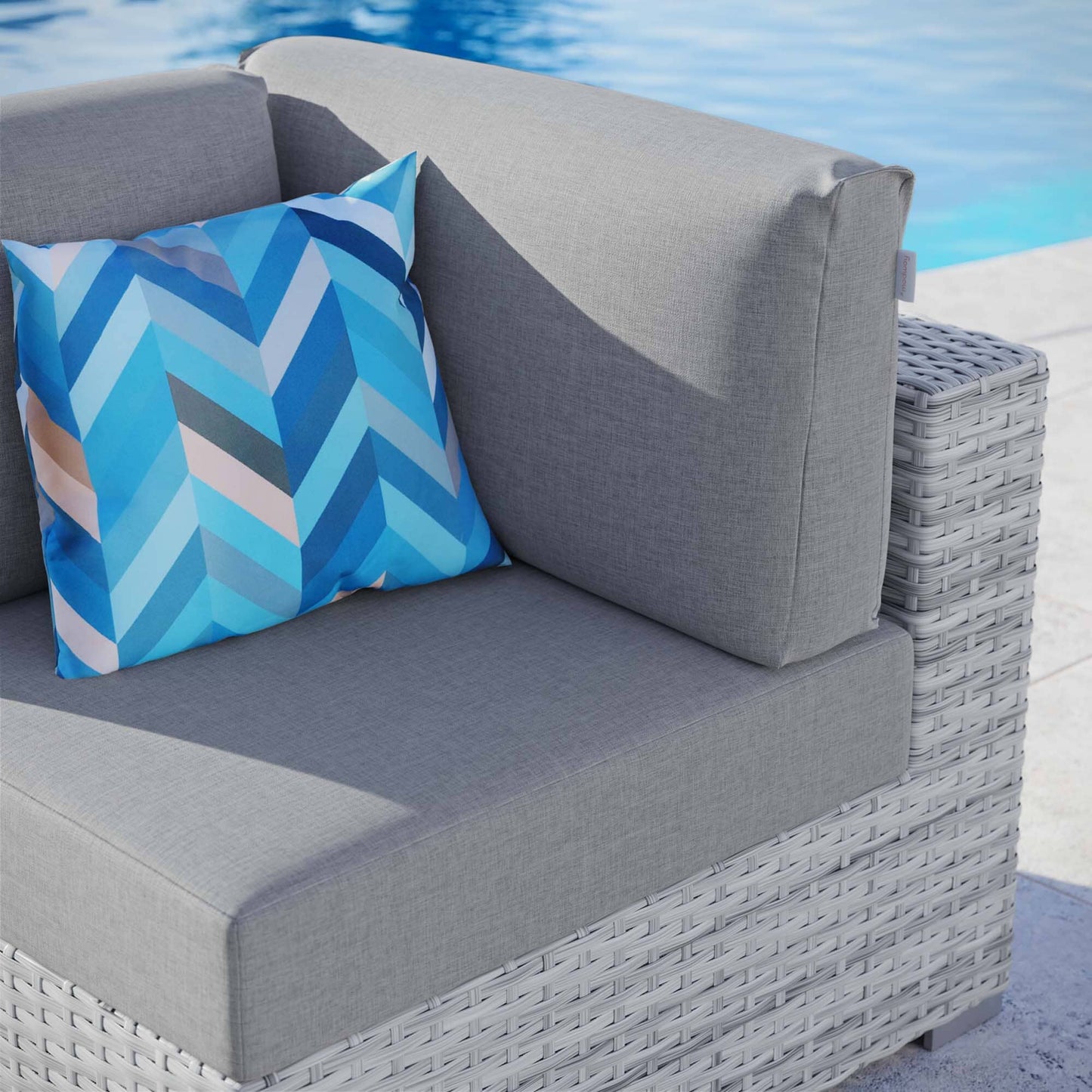 Convene Outdoor Patio Corner Chair in Light Gray Gray by Modway (EEI-4296) Sectional Piece Modway 